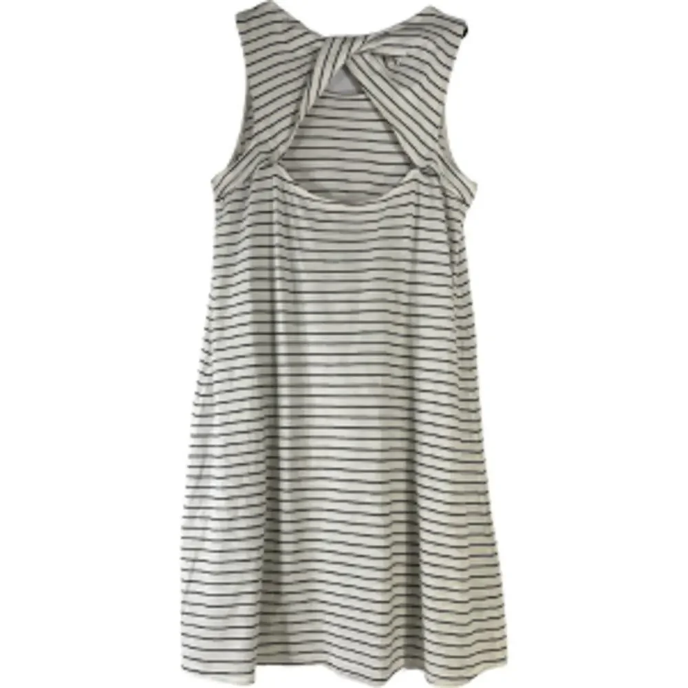 J.Crew Black White Striped Twist Back Sleeveless Tank Dress Size 0